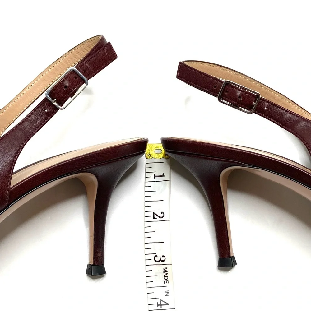 Gianvito Rossi Leather Cap Toe Slingback Size 39